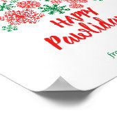 Weihnachtsbaum aus Pfotenschneeflocken Poster (Ecke)