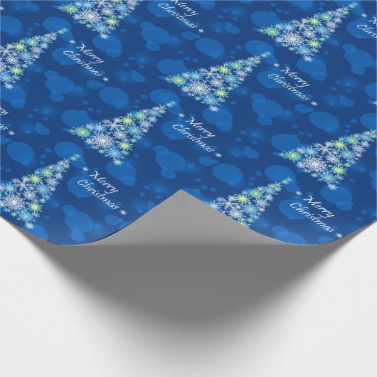 Weihnachtsbaum aus Schneeflocken. Geschenkpapier (Ecke)