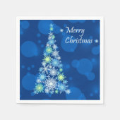 Weihnachtsbaum aus Schneeflocken. Serviette (Vorderseite)