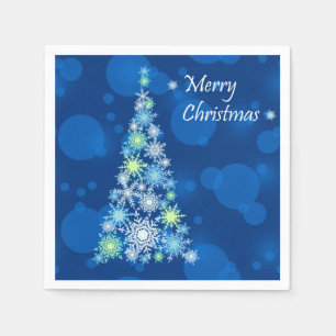 Weihnachtsbaum aus Schneeflocken. Serviette