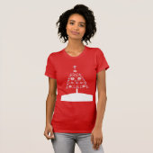 Weihnachtsbaum aus Schneeflocken und Sternen T-Shirt (Vorne ganz)