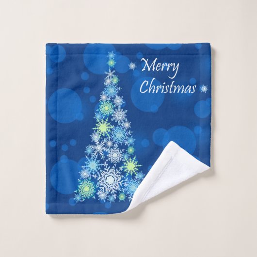 Weihnachtsbaum aus Schneeflocken. Waschlappen (Waschlappen)