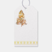 Weihnachtsbaum aus schwarzem Schneeflocken Geschenkanhänger (Rückseite)