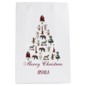 Weihnachtsbaum aus Vintagem Spielzeug - Rote Schri Mittlere Geschenktüte (Vorderseite)