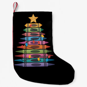 Weihnachtsbaum aus Wachsmalstiften gemacht, Leben Kleiner Weihnachtsstrumpf