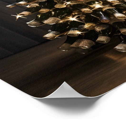 Weihnachtsbaum aus Weinflaschen Poster (Ecke)