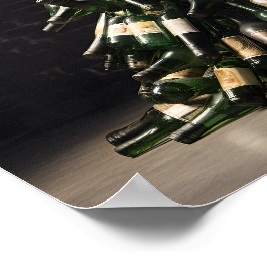 Weihnachtsbaum aus Weinflaschen Poster (Ecke)