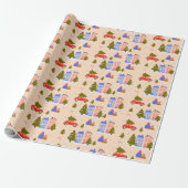 Weihnachtsbaum Auto Haus Illustrationsmuster Geschenkpapier (Ungerollt)