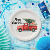 Weihnachtsbaum & Auto-Papierplatten Festlich Pappteller (Party)