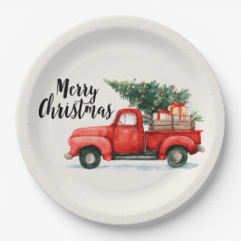 Weihnachtsbaum & Auto-Papierplatten Festlich Pappteller