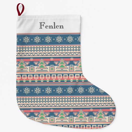 Weihnachtsbaum Aztec Style - Einzigartiger Urlaub Großer Weihnachtsstrumpf (Vorderseite)