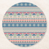 Weihnachtsbaum Aztec Style Paper Runder Pappuntersetzer (Vorderseite)