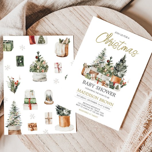 Weihnachtsbaum-Baby-Dusche Einladung