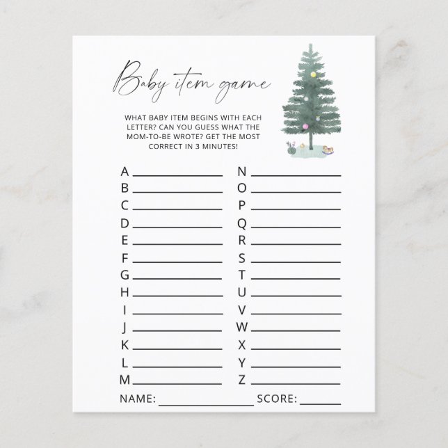 Weihnachtsbaum - Baby Item Game (Vorderseite)