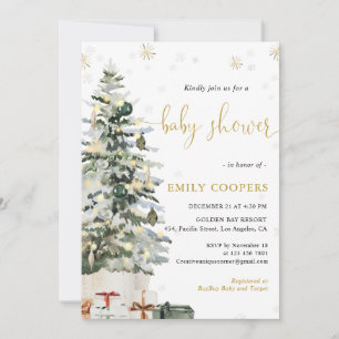 Weihnachtsbaum-Baby-Shower-Einladung Einladung