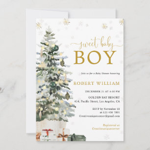 Weihnachtsbaum-Baby-Shower-Einladung Einladung
