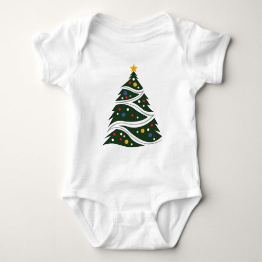 Weihnachtsbaum Baby Strampler (Vorderseite)