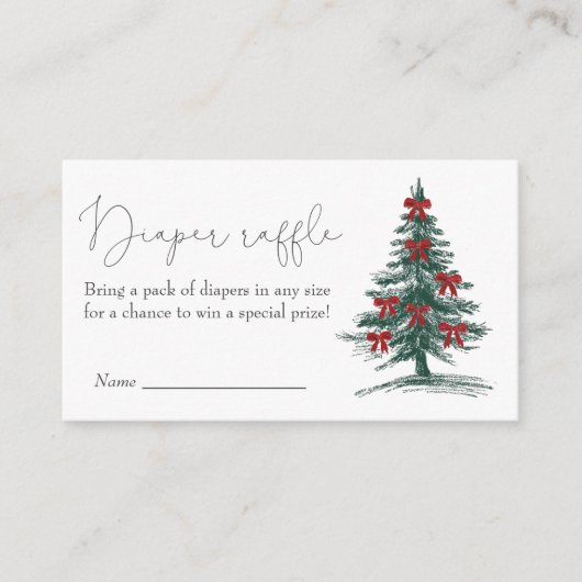 Weihnachtsbaum Babydusche Windelwanne Begleitkarte (Vorderseite)