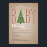 Weihnachtsbaum-Babyparty-Einladung Einladung<br><div class="desc">Eine moderne Babypartyeinladung,  die eine Illustration eines grünen Weihnachtsbaums mit weißen Tupfen kennzeichnet,  überstieg mit einem Stern.  Hintergrund ist cardstock inspiriertes.  Personifizieren Sie den Text.</div>