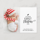 Weihnachtsbaum Baby's erstes Weihnachtsjubiläum Feiertagspostkarte (Vorderseite)