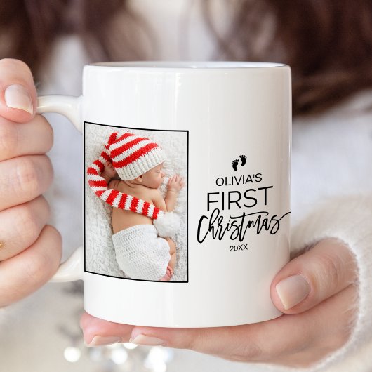 Weihnachtsbaum Baby's erstes Weihnachtsjubiläum Zweifarbige Tasse