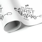 Weihnachtsbaum Baby's First Christmas Geschenkpapier (Rolleneckpunkt)