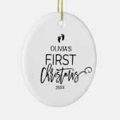 Weihnachtsbaum Baby's First Christmas Holiday Keramikornament (Rechts)