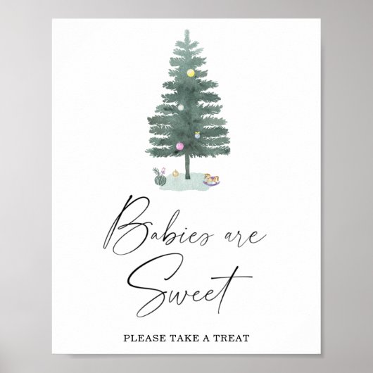 Weihnachtsbaum - Babys sind ein süßes Poster (Vorne)