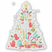 Weihnachtsbaum Backen Koch Cook Xmas Aufkleber (Vorderseite)