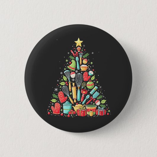 Weihnachtsbaum Backen Koch Cook Xmas Button (Vorderseite)