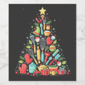 Weihnachtsbaum Backen Koch Cook Xmas Weinetikett (Einzelnes Label)