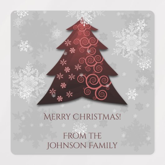 Weihnachtsbaum-Backlabel Etiketten (Design 2)
