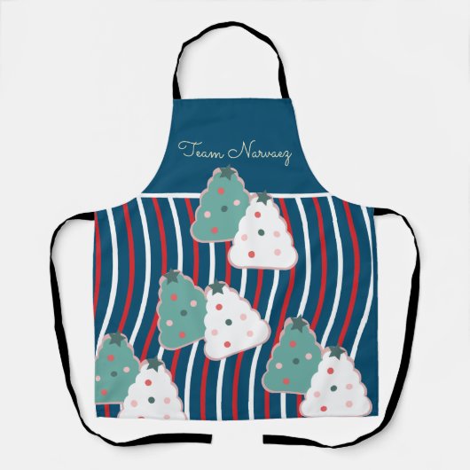 Weihnachtsbaum Backteam Name Peppermint Schürze (Vorderseite)