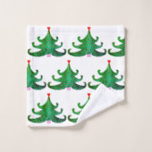 Weihnachtsbaum Badhandtuch Set (Waschlappen)