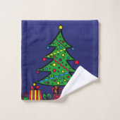 Weihnachtsbaum Badhandtuch Set (Waschlappen)