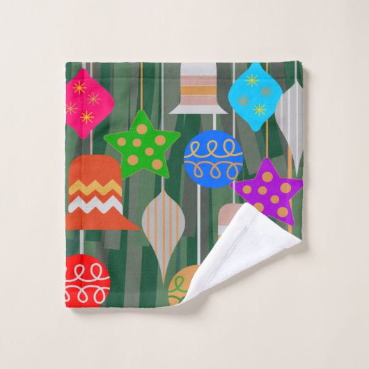 Weihnachtsbaum Badhandtuch Set (Waschlappen)