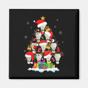 Weihnachtsbaum Badminton Ball Santa Hut Lustiges X Magnet