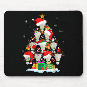 Weihnachtsbaum Badminton Ball Weihnachtsmannmütze Mousepad