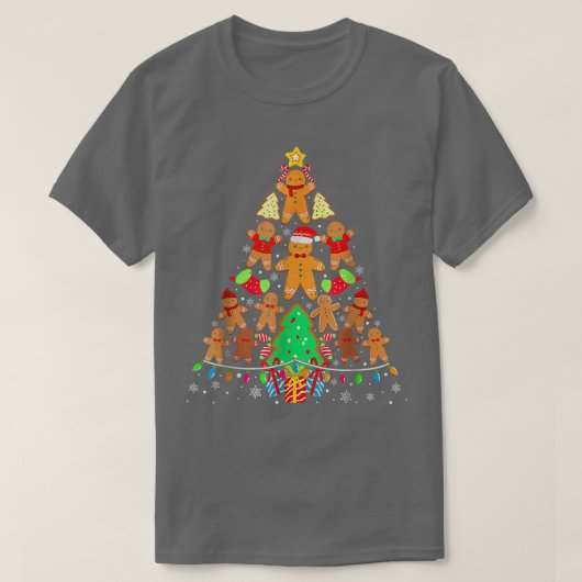 Weihnachtsbaum Baking Gingerbrot Keks T-Shirt (Design vorne)