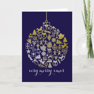 Weihnachtsbaum Ball Ornament + Ihre Ideen Feiertagskarte
