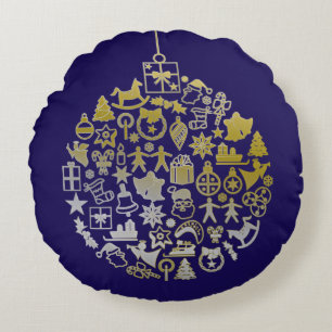 Weihnachtsbaum Ball Ornament + Ihre Ideen Rundes Kissen