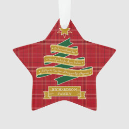 Weihnachtsbaum-Band-rote karierte Ornament