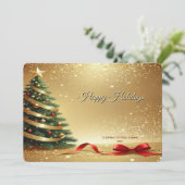 Weihnachtsbaum Bänder Feiertags Karte (Stehend Vorderseite)