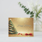 Weihnachtsbaum Bänder Feiertags Postkarte (Stehend Vorderseite)