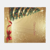 Weihnachtsbaum-Bänder-Fleece-Decke Fleecedecke (Vorderseite (Horizontal))