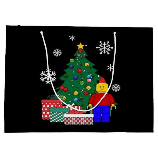 Weihnachtsbaum Baseball Große Geschenktüte (Rückseite)
