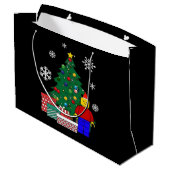 Weihnachtsbaum Baseball Große Geschenktüte (Rückseite Schrägansicht)