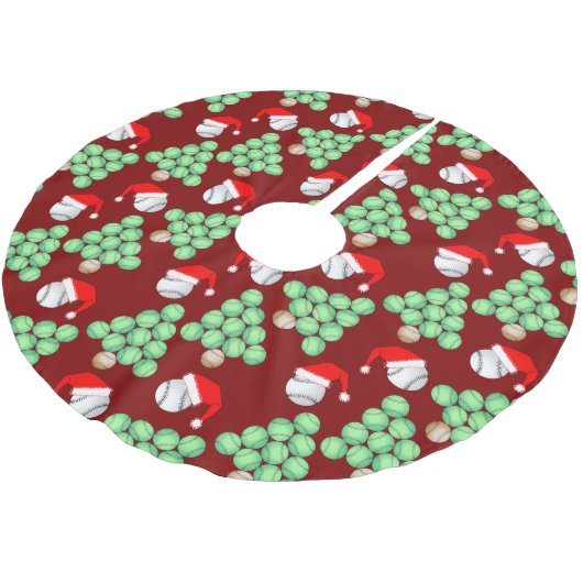 Weihnachtsbaum Baseball-Weihnachtsmannmützen Polyester Weihnachtsbaumdecke (Schrägansicht)