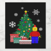 Weihnachtsbaum Baseball Weinetikett (Einzelnes Label)