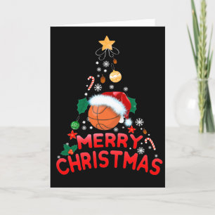 Weihnachtsbaum Basketball Santa Hut 2021  Feiertagskarte